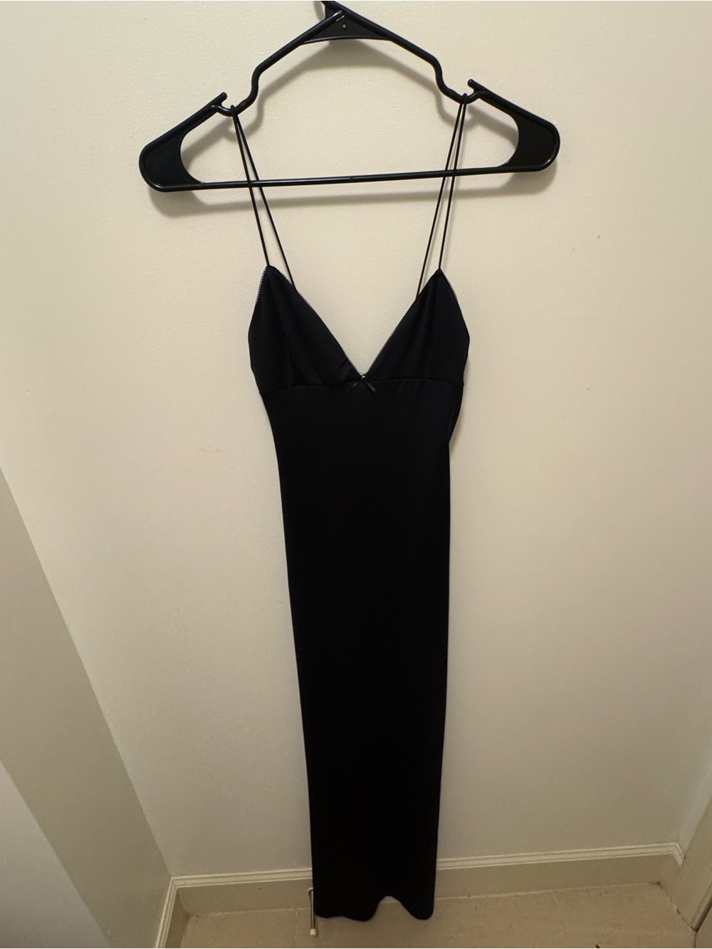 Bershka Black Spaghetti-Strap Maxi Dress